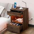 HOMMPA Open Shelf LED Nightstand by Hommpa