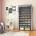 ROJASOP Shoe Rack with Covers, Stackable 10 Tier Tall Shoe Shelf Storage 50-55 - Image 8
