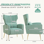 Accent Chairs Set of 2, Upholstered Living Room Chairs, High Back Arm Chairs - Image 2