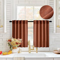 MIULEE Burnt Orange Fall Kitchen Curtain 30 Inches Long 2 Panels Farmhouse | by MIULEE