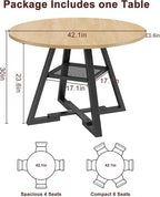 Jocoevol Round Dining Table, Kitchen Dining Room Circle Dinner Pedestal Table - Image 2