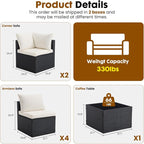 DUMOS 7 Piece Outdoor Patio Sectional Sofa, Modular Wicker Furniture Set - Image 3
