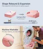3-in-1 Extra Wide Convertible Kids Couch, Flip Open Toddler Couch to Lounger - Image 5