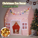 Kids Play Tent Indoor: with Mat, Tassel Garland, Star Lights - Image 5