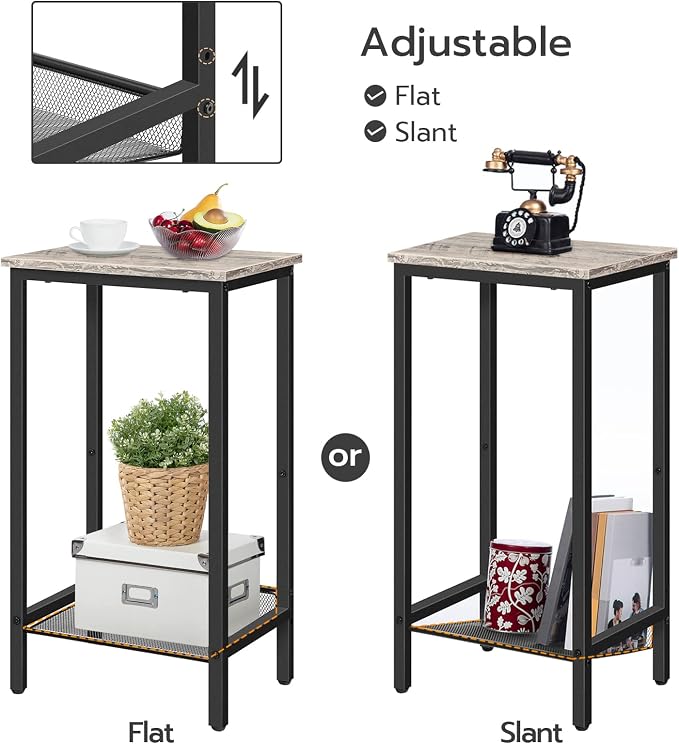 HOOBRO Tall Side Table, Industrial End Telephone Table - Image 8