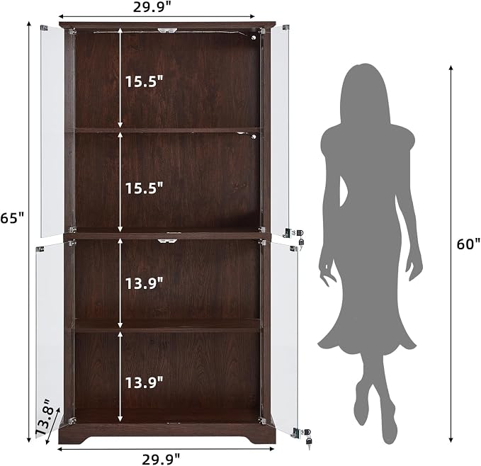 LELELINKY Farmhouse Display Cabinet - Image 2