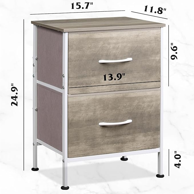 WLIVE Night Stand, Greige Nightstand - Image 3