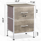 WLIVE Night Stand, Greige Nightstand - Image 3