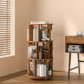 3-Tier Solid Wood Rotating Bookshelf on Wheels, 360° Spinning Book Shelf Tower by IUNVR