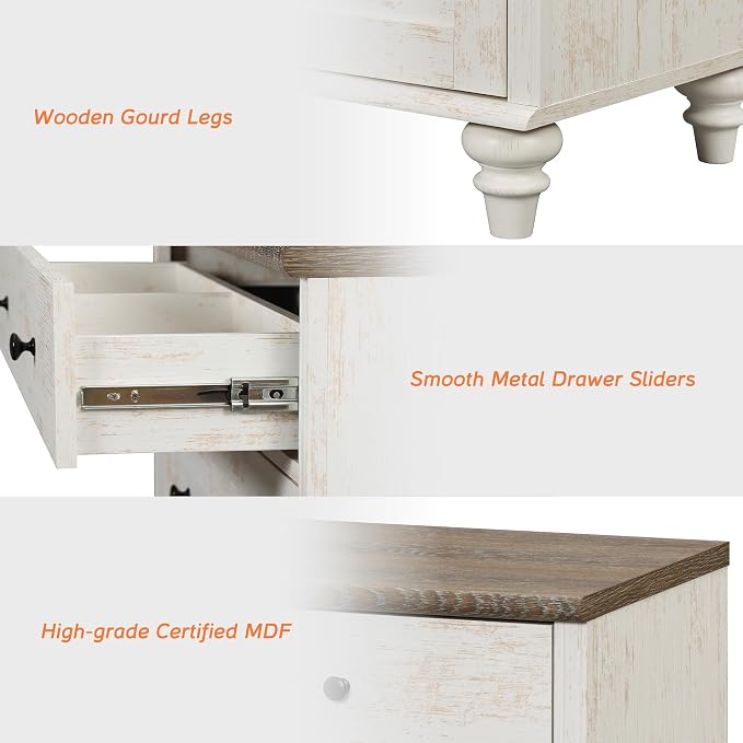 WAMPAT Farmhouse Nightstand - Image 4