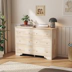 VINGLI Solid Wood Dresser Unfinished by VINGLI