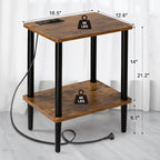FORAOFUR End Table with Charge Station, Small End Tables Living Room, - Image 3