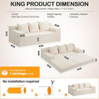 Erament Convertible Futon Sofa Bed Couch, Compression Boneless Floor Couch Sofa - Image 2