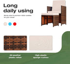 Devoko 4 Pieces Patio Wicker Furniture Set Outdoor Patio Chairs - Image 5