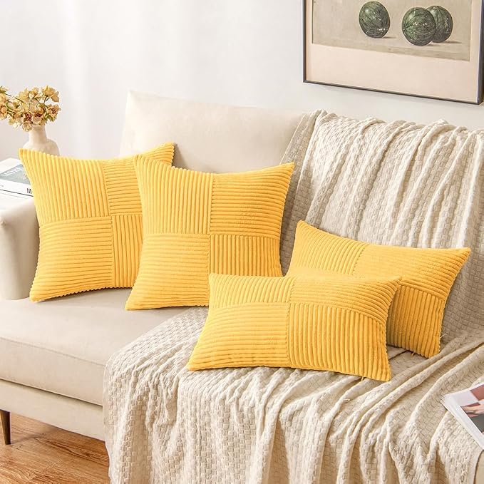 MIULEE Yellow Decorative Throw Pillow Covers - Image 4