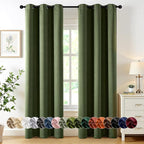 MIULEE Blackout Curtains for Bedroom 2 Panels 40 x 72 Inch Long Olive Green | by MIULEE