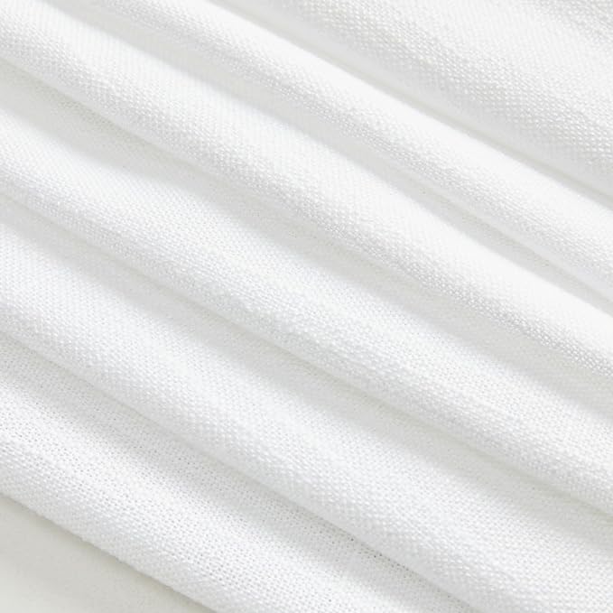 MYSKY HOME White Linen Sheer Curtains 63 inch length Light Filtering Semi Sheer - Image 6