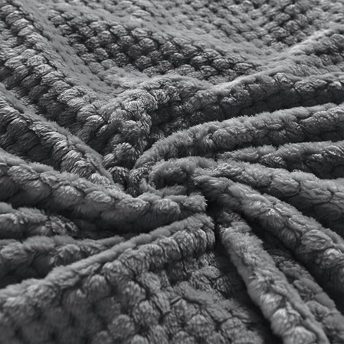 Exclusivo Mezcla Soft Waffle Fleece Bed Blanket Queen Size, Cozy Flannel - Image 8