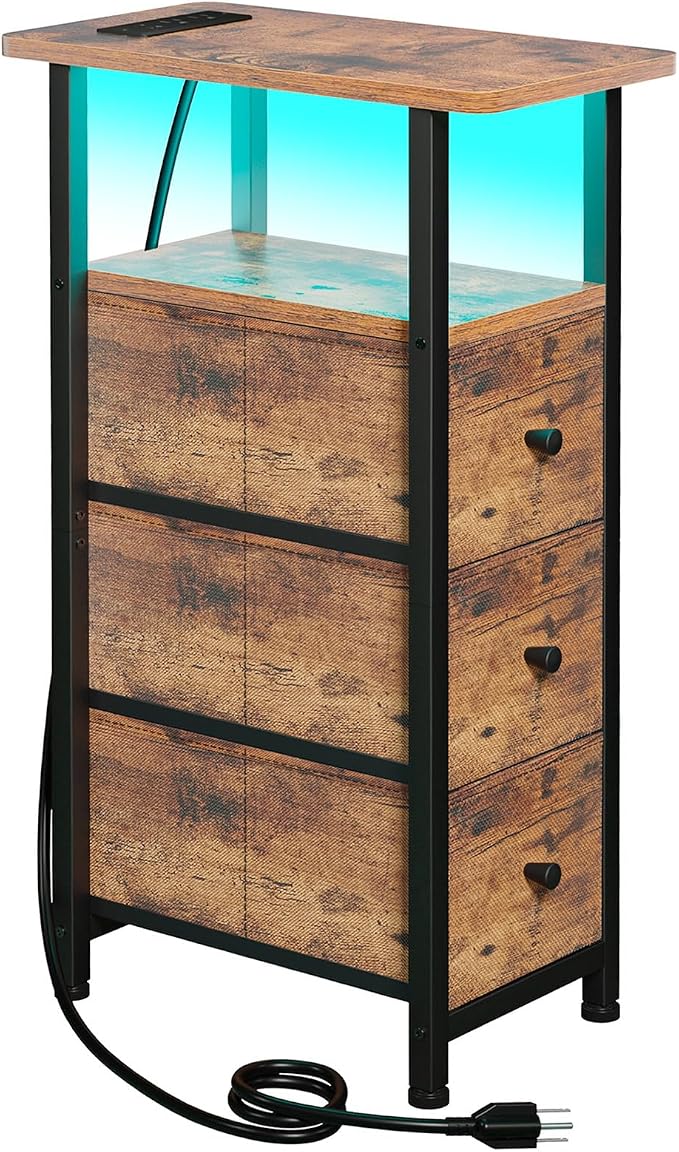 LOAKEKEL Narrow End Table Living Room by LOAKEKEL