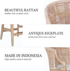 Martha Stewart Farmhouse Counter Height Bar Stools, Handcrafted Rattan Counter - Image 4