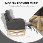 NIOIIKIT Modern Nursery Rocking Chair, Teddy Upholstered Rocking Chair - Image 5