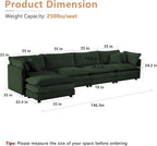 mikibama Modular Sectional Sofa, 146.5 Inch L Shaped Couch Set - Image 2