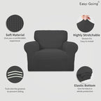 Easy-Going Stretch Chair Sofa Slipcover Washable Dark Gray | 1-Piece Couch Sofa - Image 3