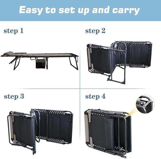 Oversized Padded Outdoor Folding Lounge Chair - Image 5