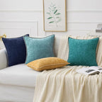 MIULEE Decorative Euro Sham Pillow Covers 24x24 Inch Navy Blue 2 Pack | - Image 5