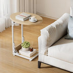 Elbourn Folding Side Table End Couch Tables, C-Shaped End Table - Image 2