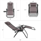 Devoko Patio Zero Gravity Chair Outdoor Folding Adjustable Reclining Chairs - Image 2