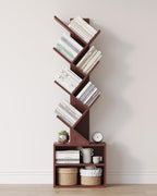 SUNMORY 6 Tier Tree Bookshelf, Tall Bookcase by SUNMORY