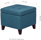 Adeco Square Fabric Storage Ottoman - Image 3