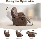 EBELLO Faux Leather Manual Recliner Loveseat, 2 Seater Reclining Sofa Chair - Image 4