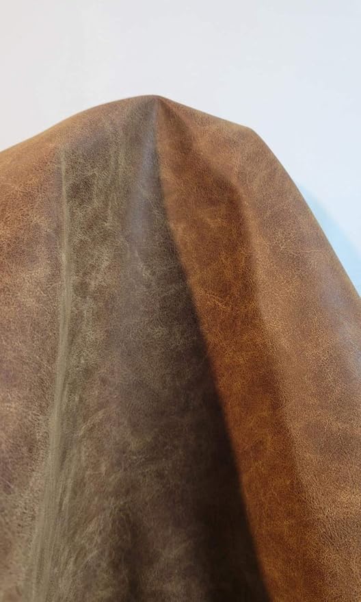 Acorn Medium Brown Distressed Soft faux Vegan PU {Peta Approved Vegan} Leather - Image 6