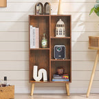 LEYAOYAO 5 Cube Small Bookshelf, 3 Tier Mid-Century Bookcase - Image 5