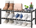viewcare 2-Tier Black Bamboo Shoe Rack by VIEWCARE