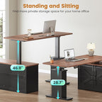 SEDETA Farmhouse L Shaped Standing Desk, 55 inch Height Adjustable Corner Desk - Image 4