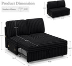 Belffin Corduroy Sleeper Sofa - Image 2