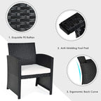 Tangkula Patio Wicker Conversation Furniture Set, Patiojoy Sofa & Table Set w/4 - Image 7