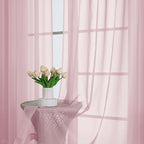 Chyhomenyc Blush Pink Sheer Curtains 84 Inches Long 2 Panels, Light Filtering - Image 2