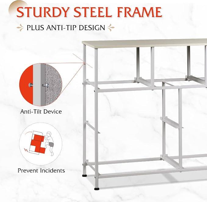 WLIVE 7 Drawer Dresser TV Stand, Entertainment Center, Media Console Table - Image 7