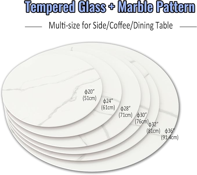 32 Inch Round Tempered Glass Coffee Table Top - Image 5