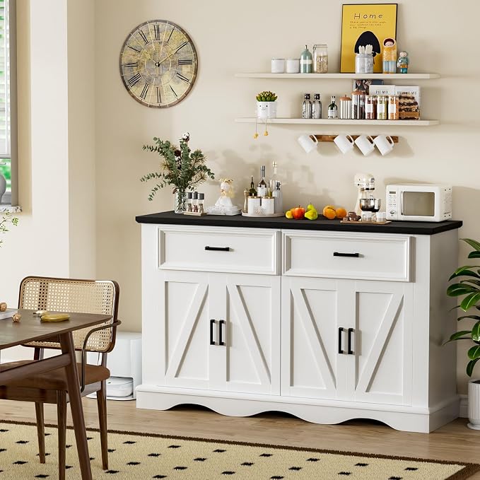 56" Modern Farmhouse Sideboard Buffet Cabinet - Image 8