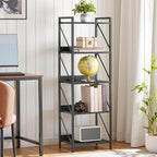 HOOBRO Bookshelf, 5-Tier Industrial Bookcase, Book Shelf Storage Organizer - Image 9