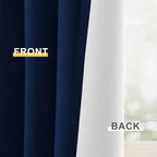 Yakamok Navy Blue 100% Blackout Curtains 84 Inches Long 50" Wide, 2 Panels | - Image 6