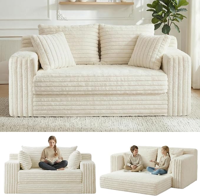 3-in-1 Convertible Sofa Bed: Boneless Loveseat Sleeper & Folding Couch Bed by Winzoo