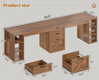 SEDETA Farmhouse 96.5" Computer Desk - Image 2