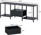 JARHETUN TV Stand with LED Lights, Entertainment Center with Open Shelves and - Image 3