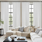 MIULEE White Pinch Pleated 100% Blackout Linen Curtains 40x108 Inches | Room - Image 7